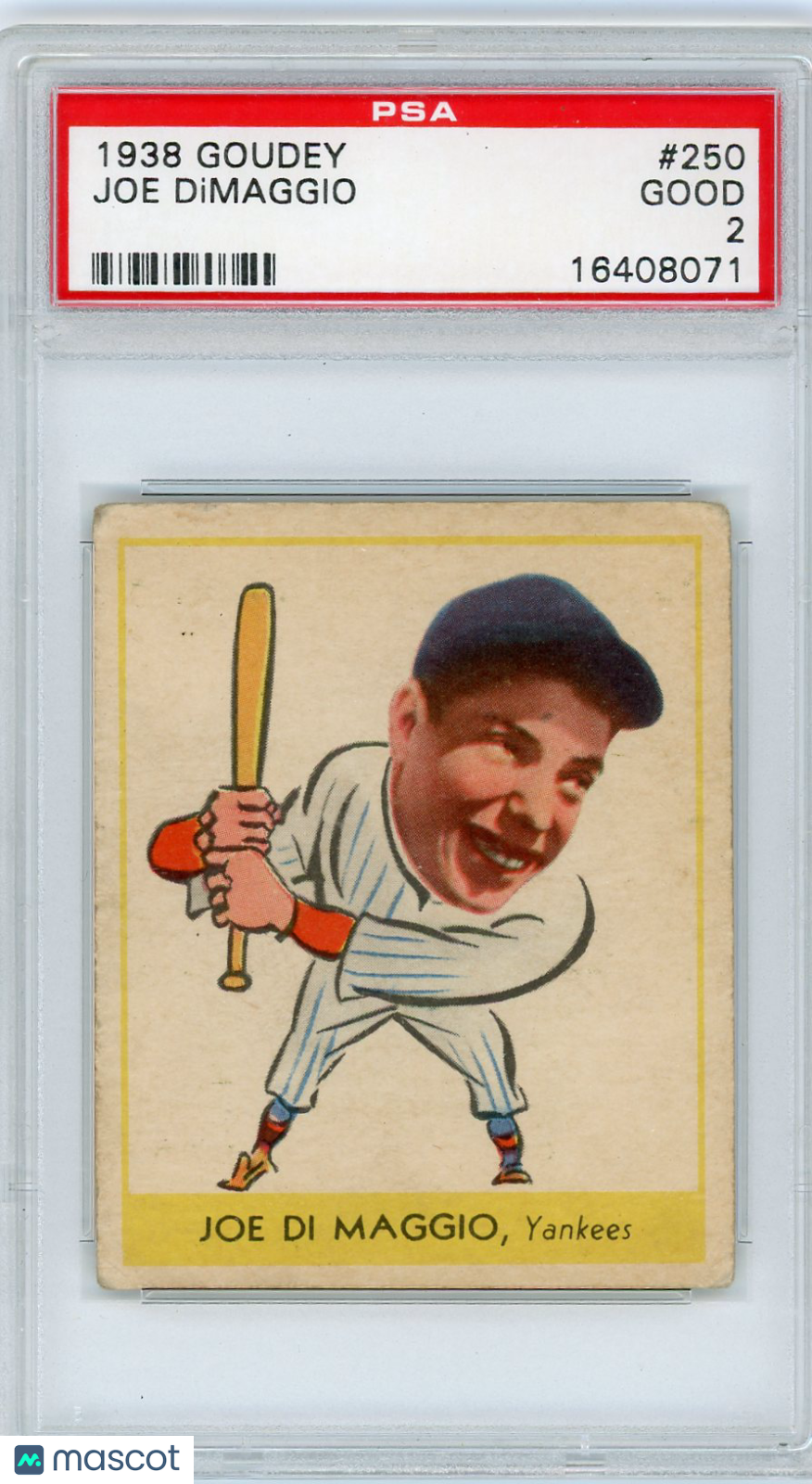 1938 Goudey Joe Dimaggio #250 PSA 2