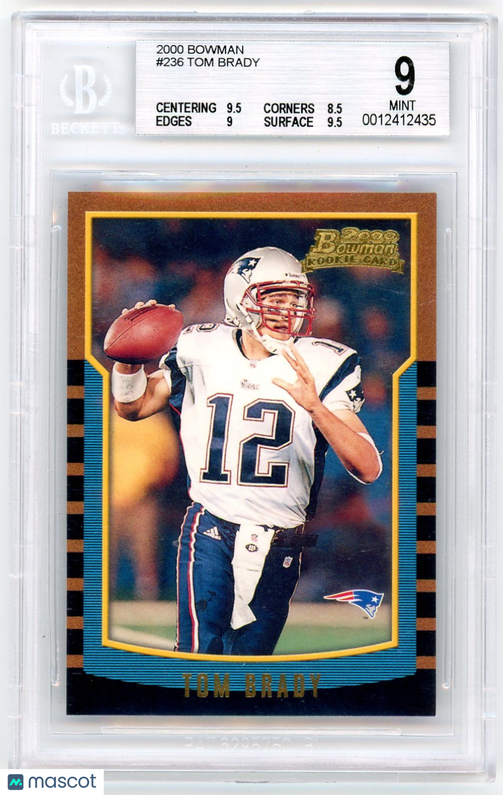 2000 Bowman Tom Brady #236 BGS 9 Rookie