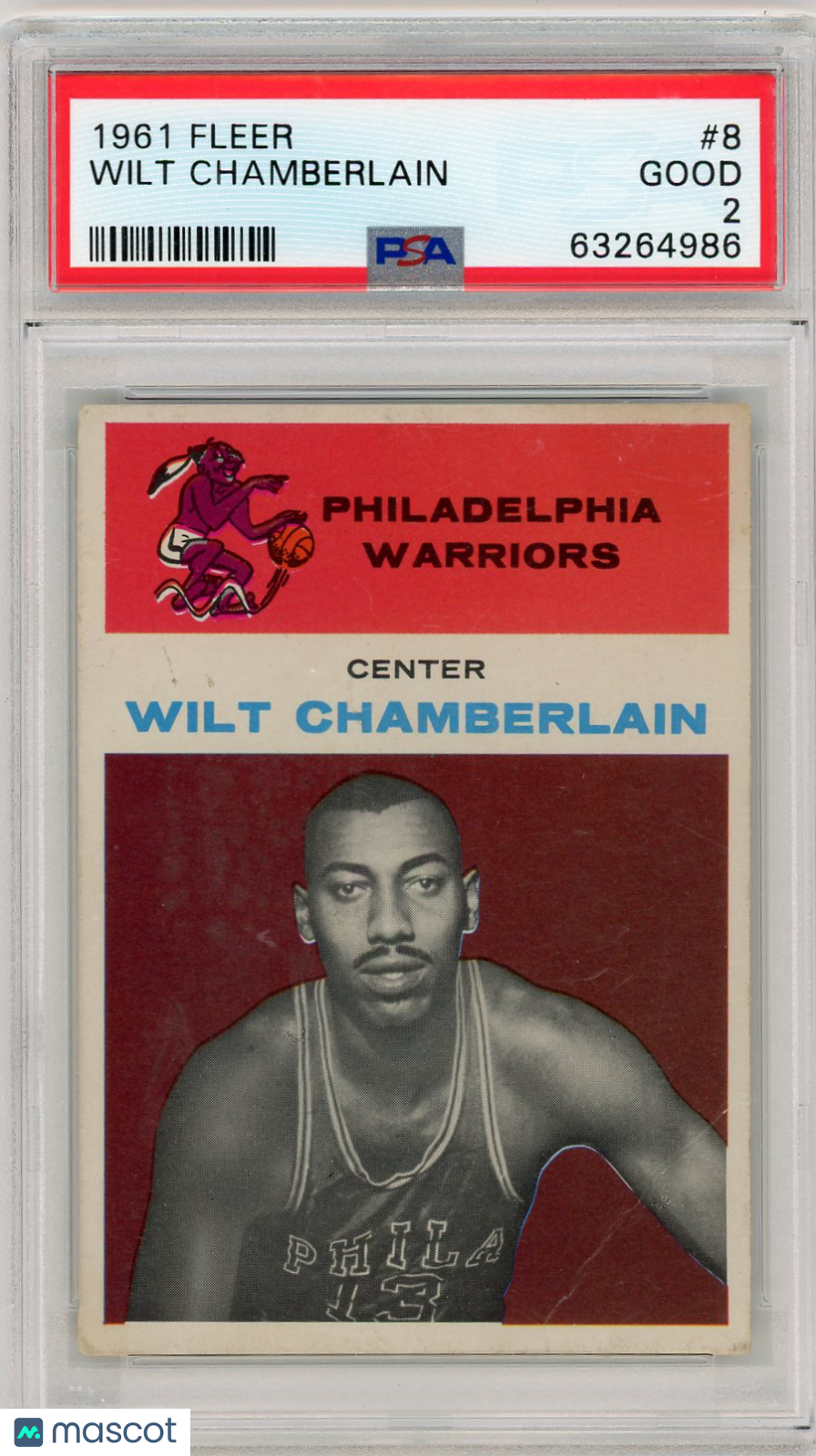 1961 Fleer Wilt Chamberlain #8 PSA 2