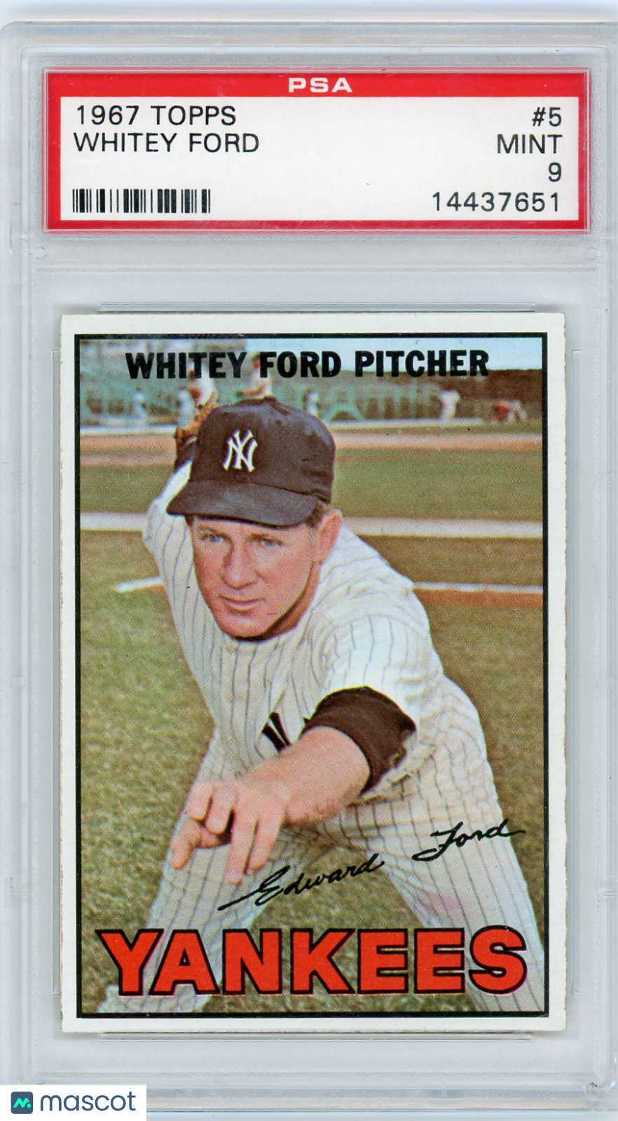 1967 Topps Whitey Ford #5 PSA 9