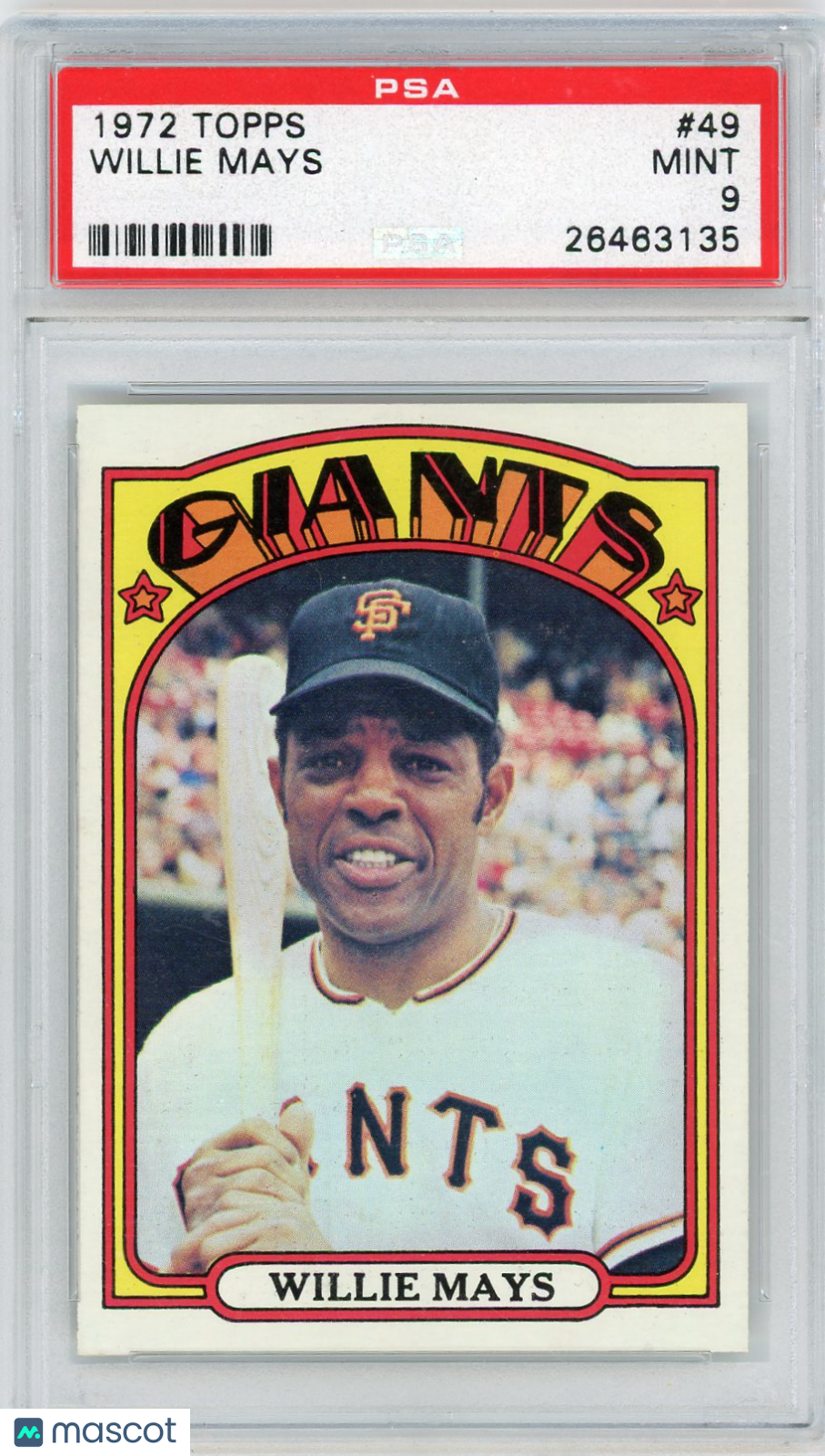 1972 Topps Willie Mays #49 PSA 9