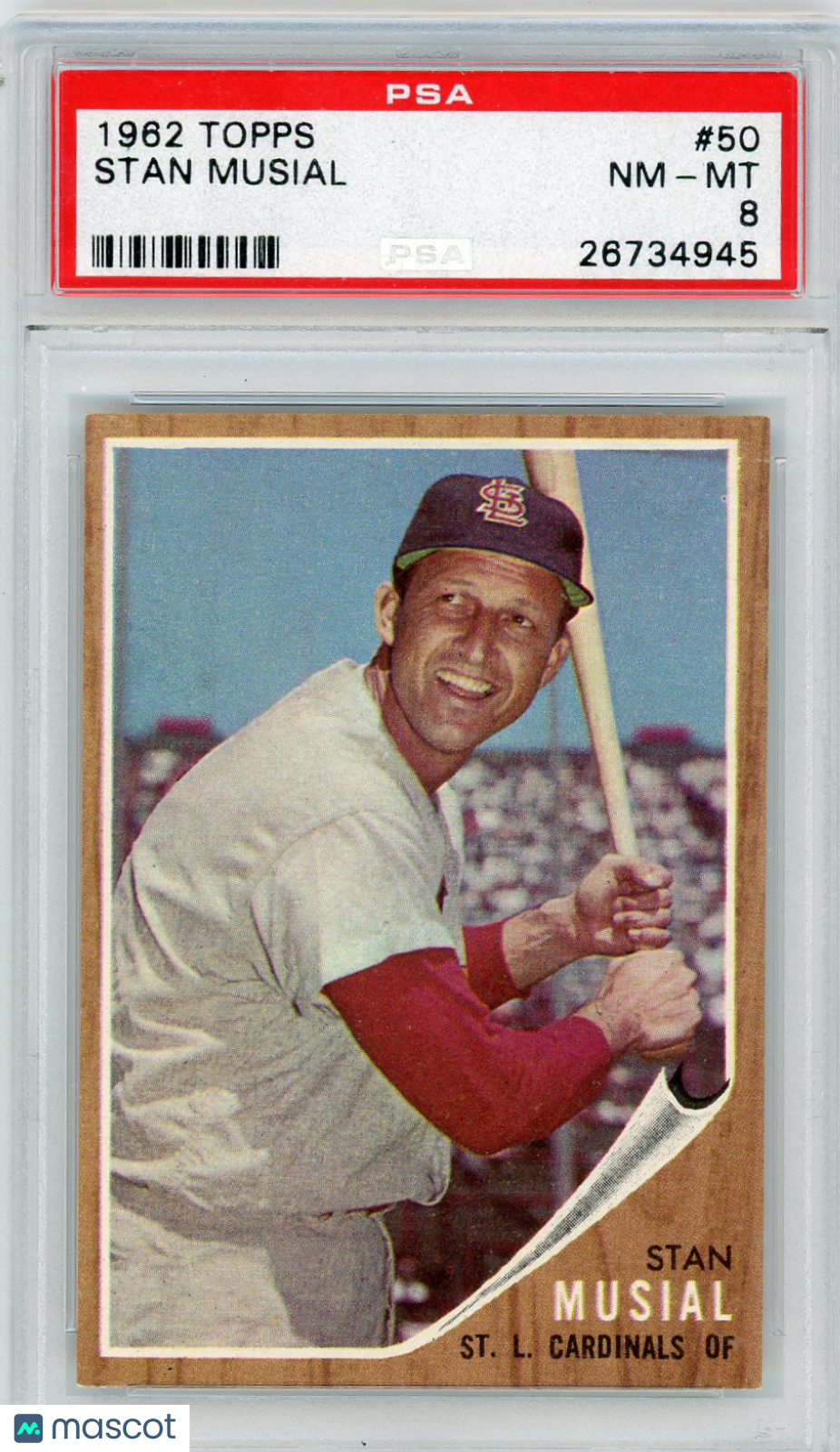 1962 Topps Stan Musial #50 PSA 8