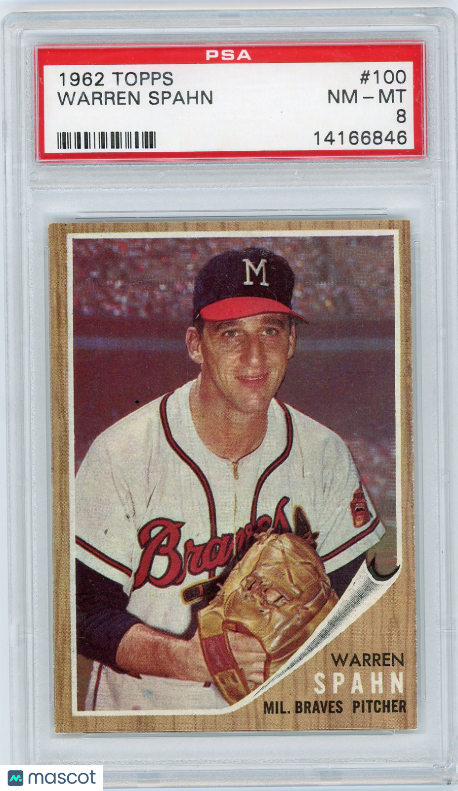 1962 Topps Warren Spahn #100 PSA 8