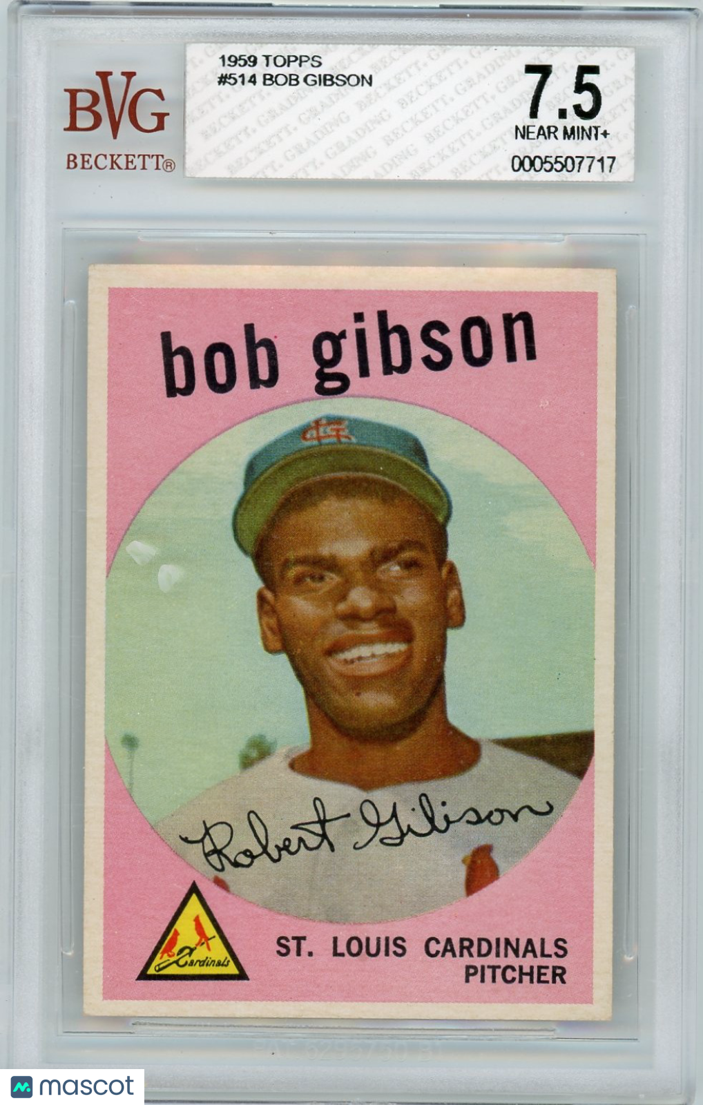 1959 Topps Bob Gibson #514 BVG 7.5