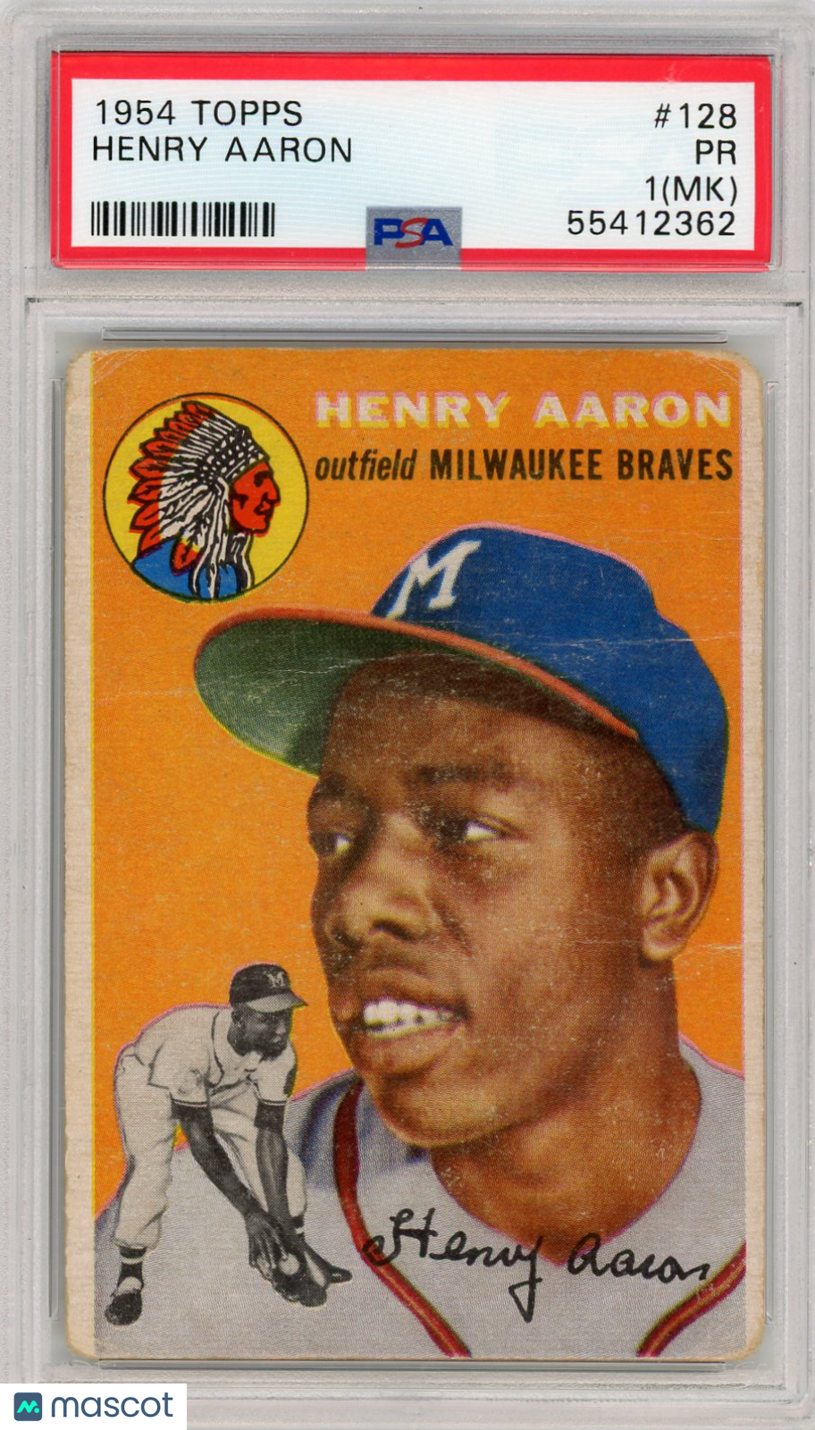 1954 Topps Henry Aaron #128 PSA 1 MK