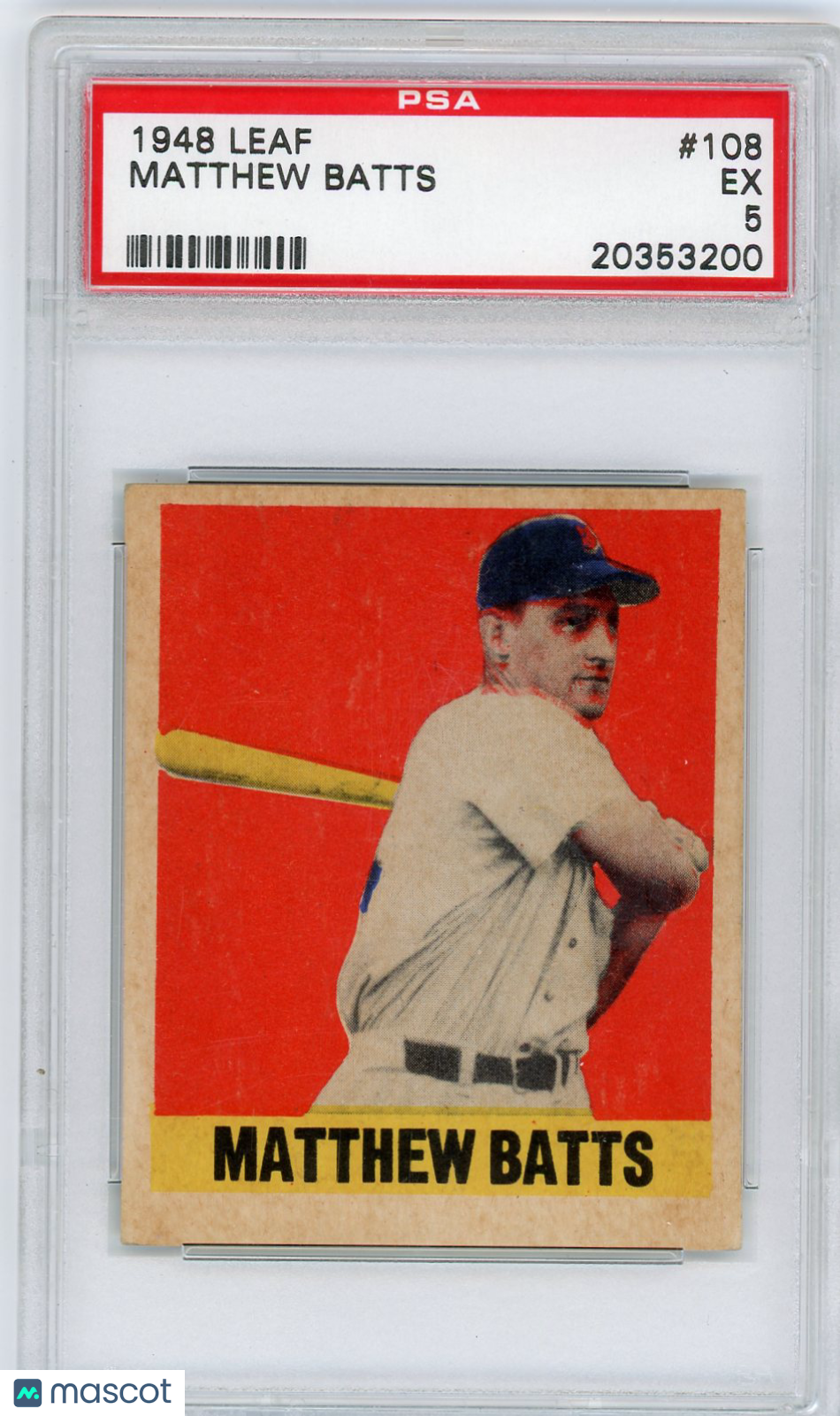 1948 Leaf Matthew Batts #108 PSA 5