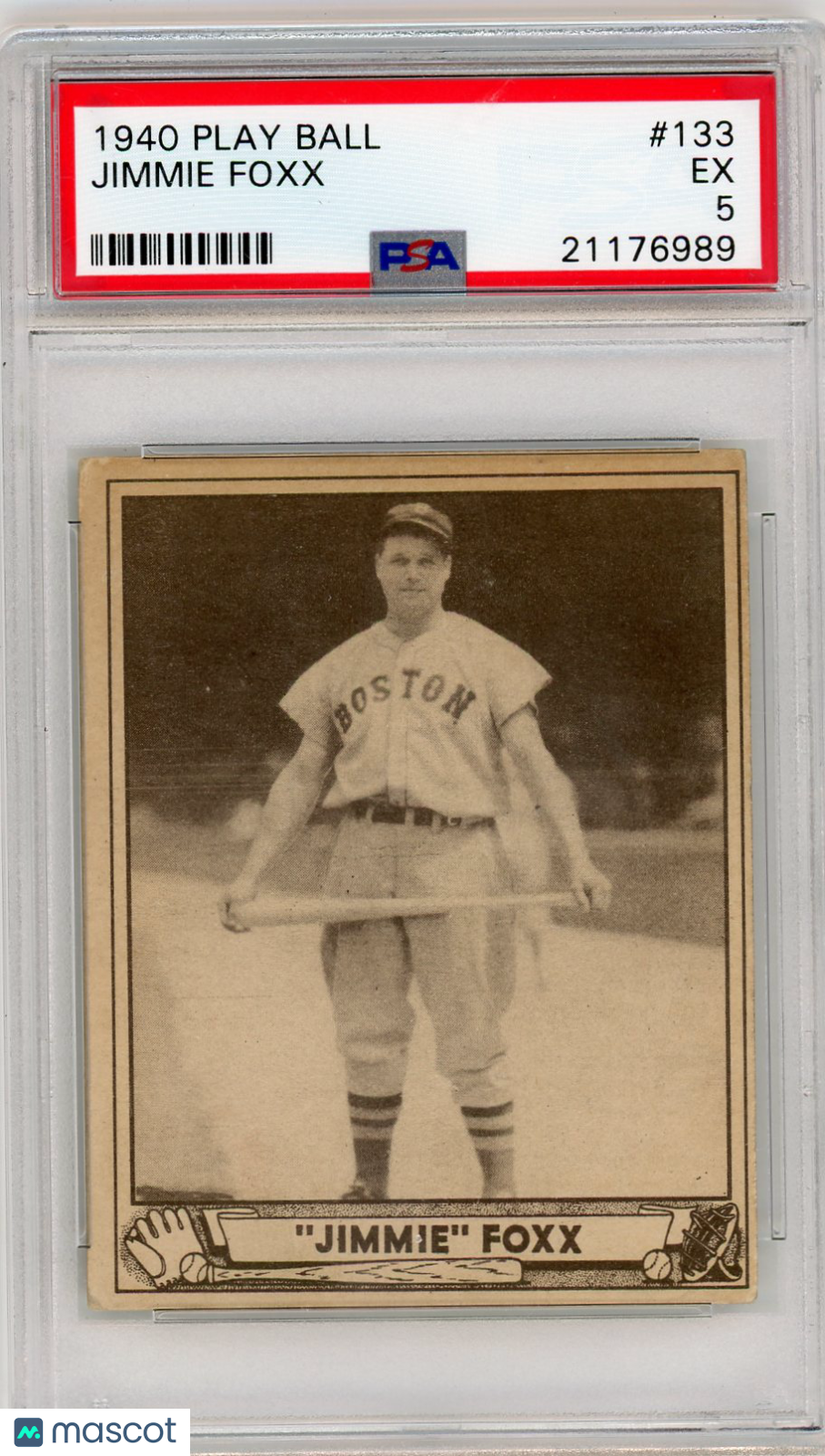 1940 Play Ball Jimmie Foxx #133 PSA 5