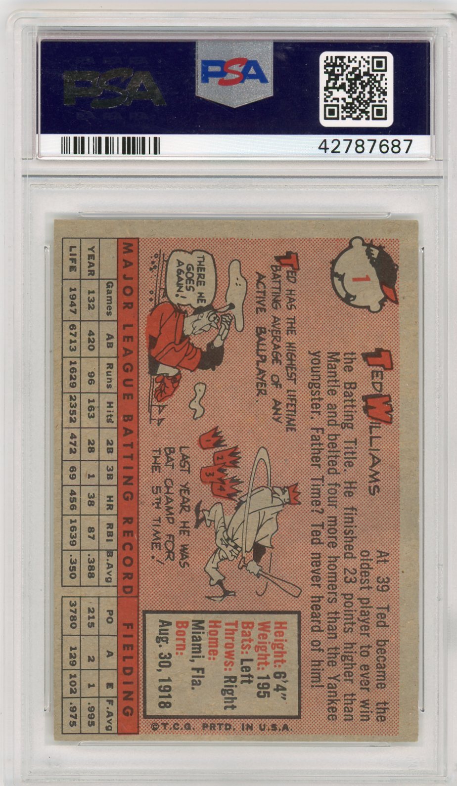 1958 Topps Ted Williams #1 PSA 6