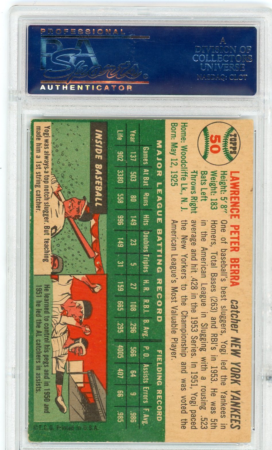 1954 Topps Yogi Berra #50 PSA 6