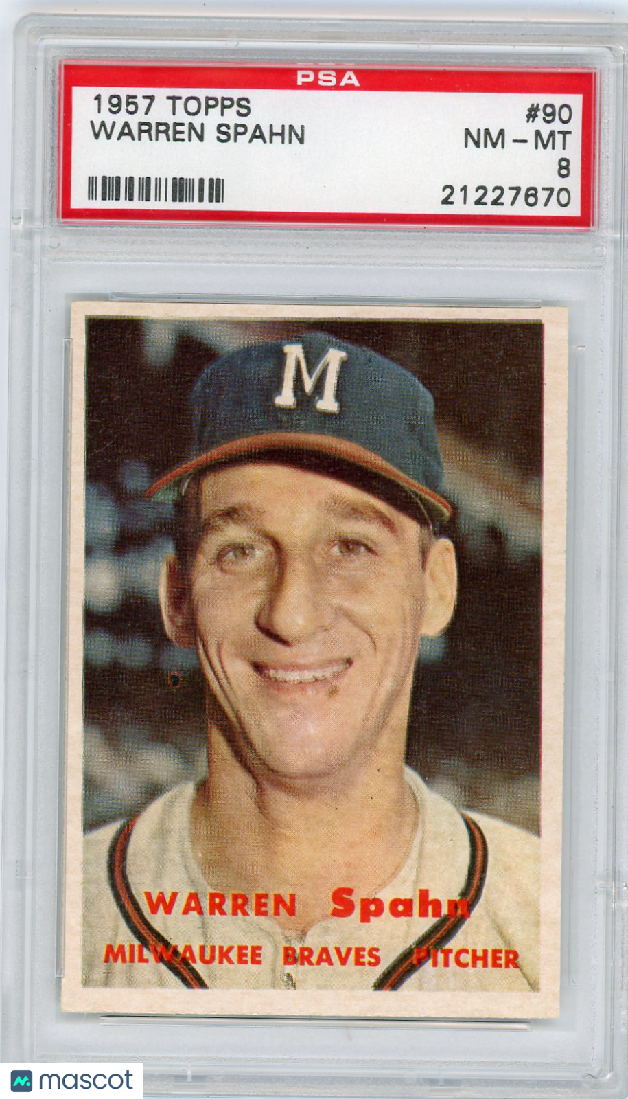 1957 Topps Warren Spahn #90 PSA 8