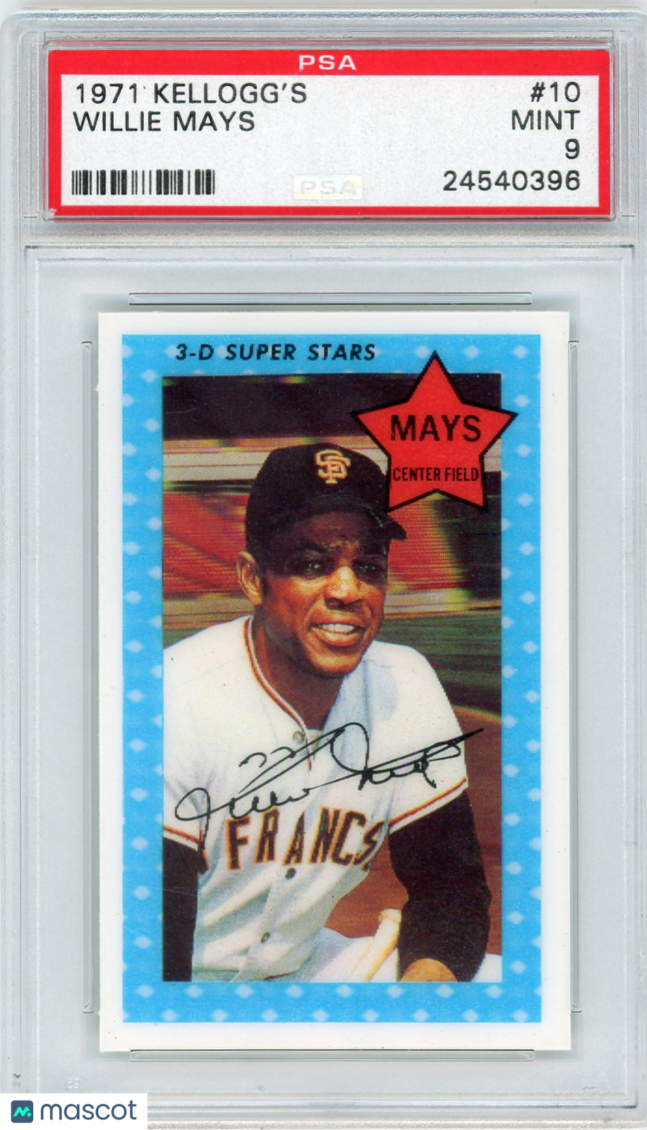 1971 Kellogg's Willie Mays #10 PSA 9