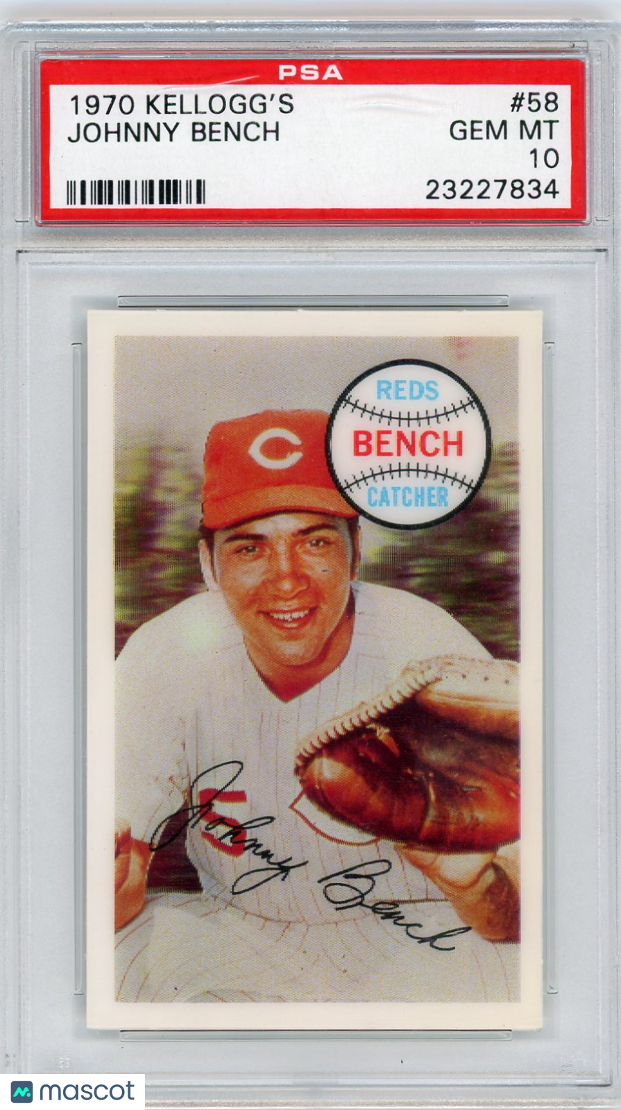 1970 Kellogg's Johnny Bench #58 PSA 10