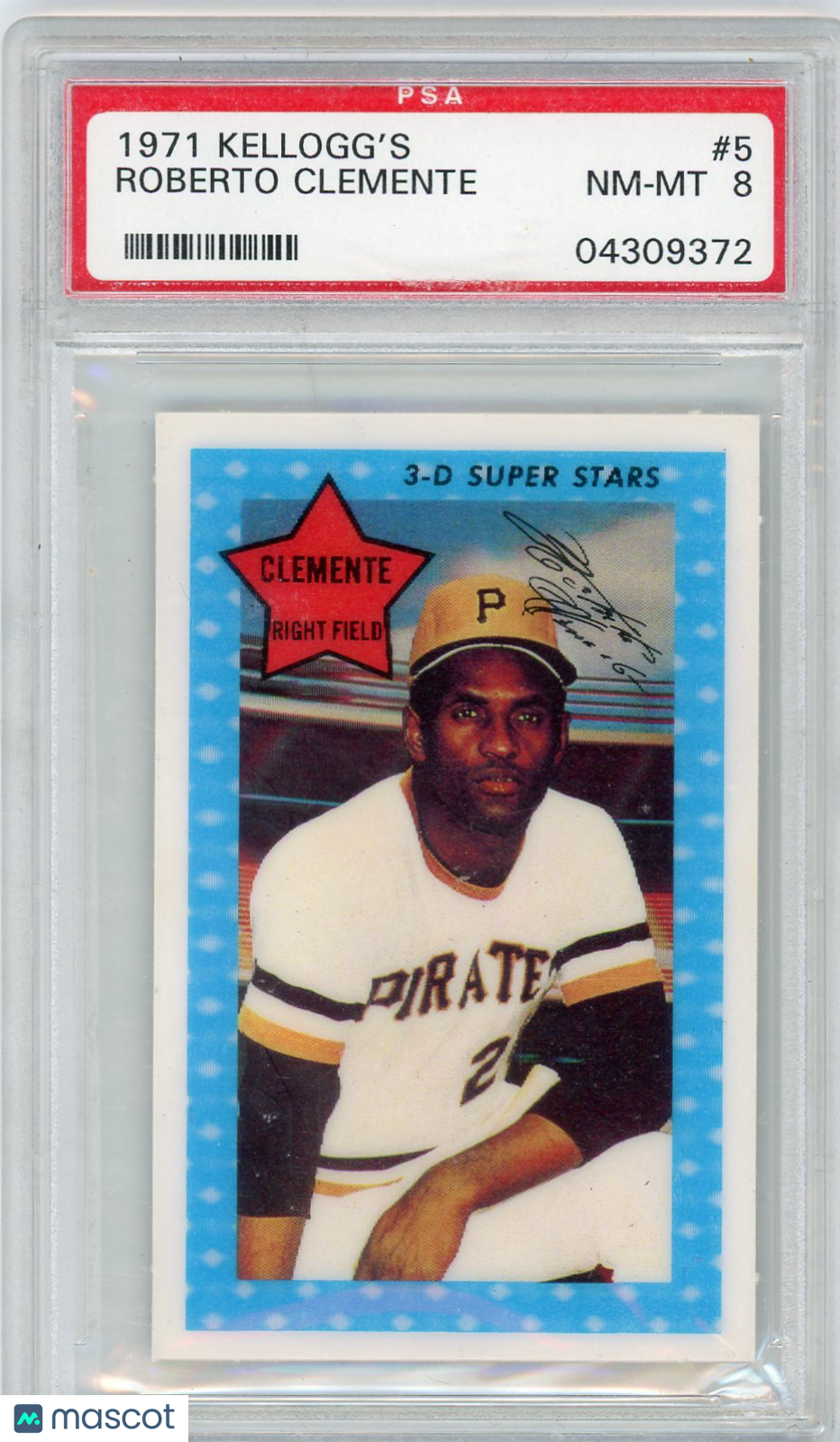 1971 Kellogg's Roberto Clemente #5 PSA 8