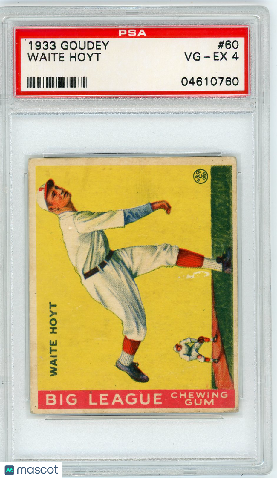 1933 Goudey Waite Hoyt #60 PSA 4