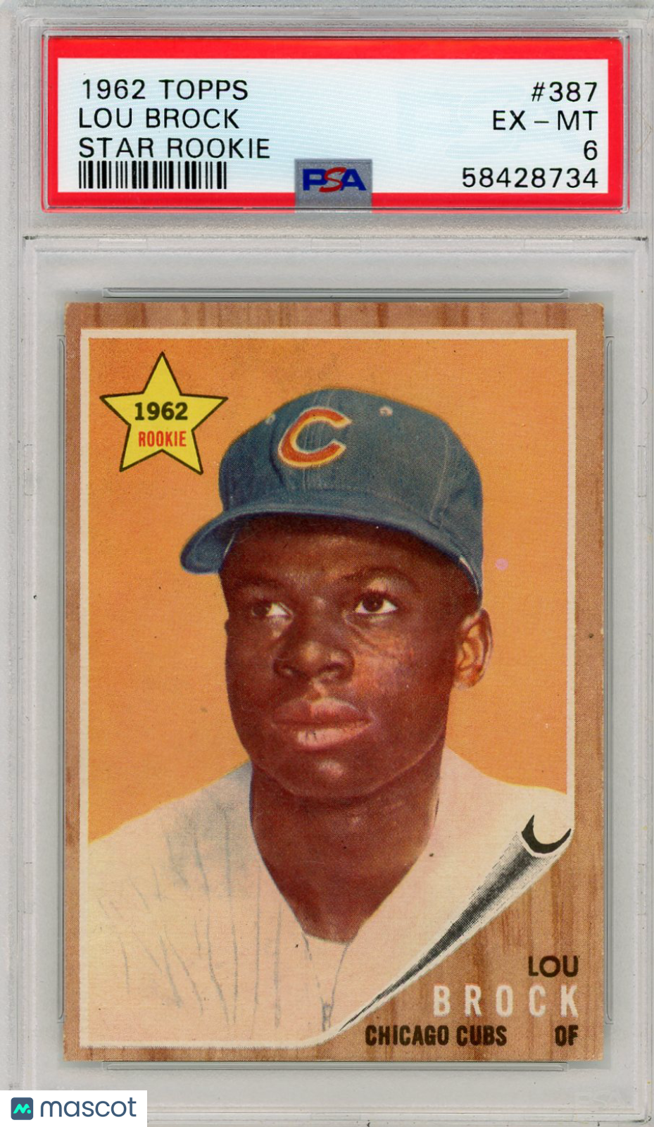1962 Topps Lou Brock #387 Star Rookie PSA 6