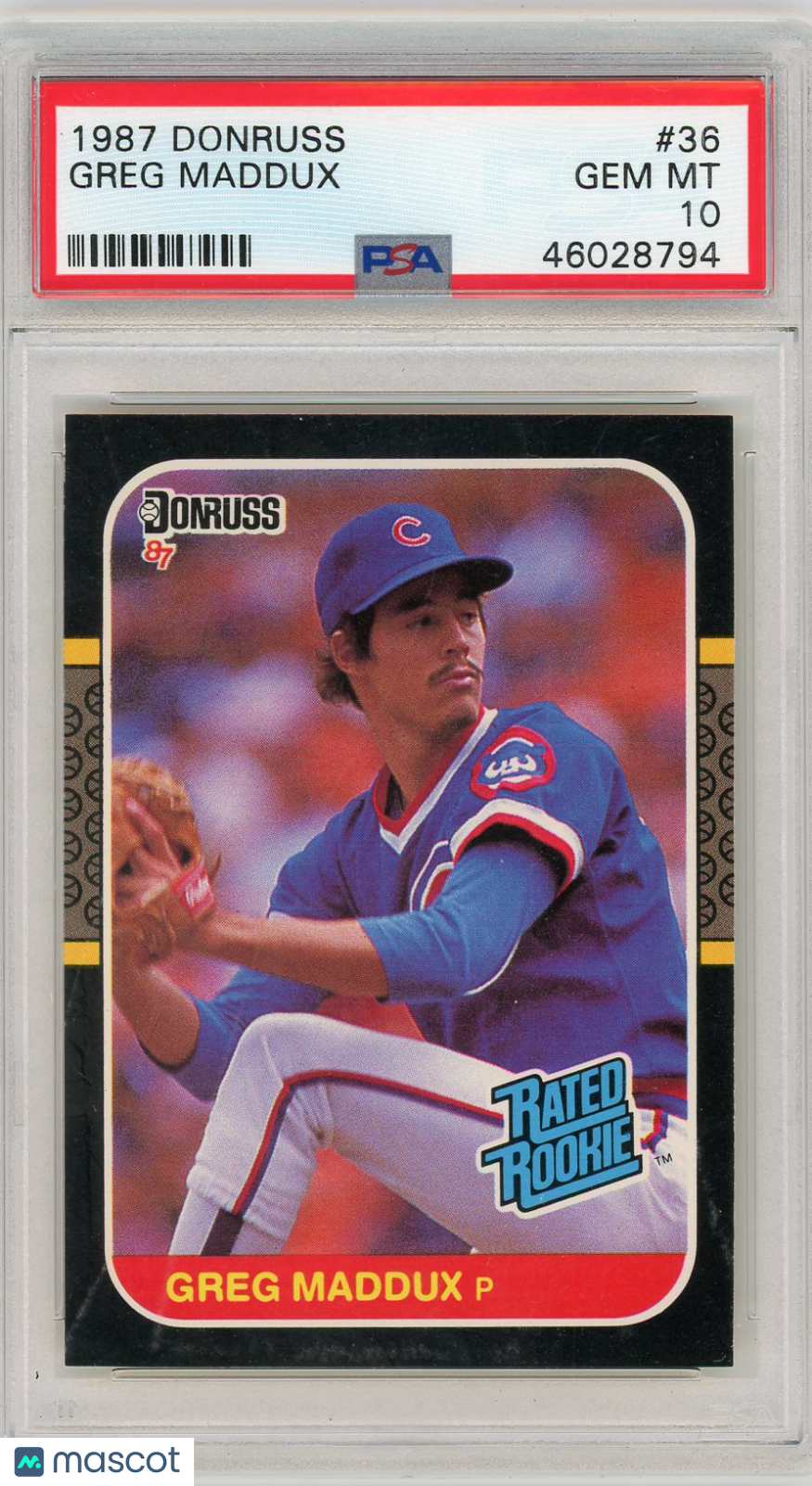 1987 Donruss Greg Maddux #36 PSA 10