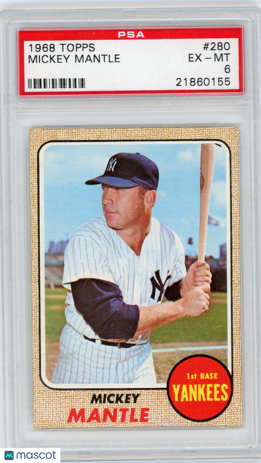 1968 Topps Mickey Mantle #280 PSA 6