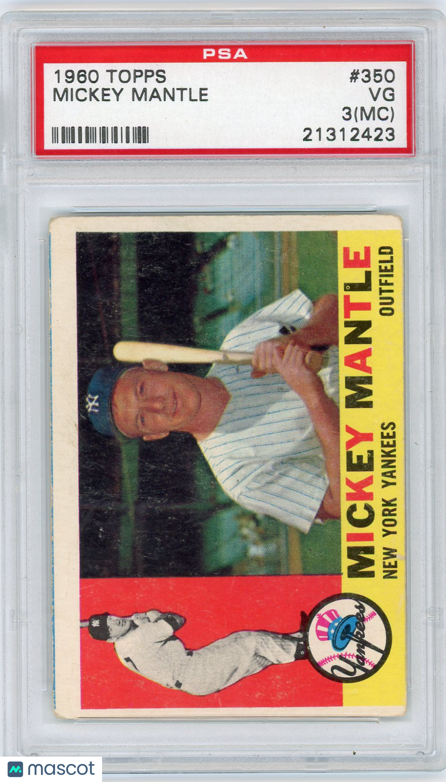 1960 Topps Mickey Mantle #350 PSA 3 MC
