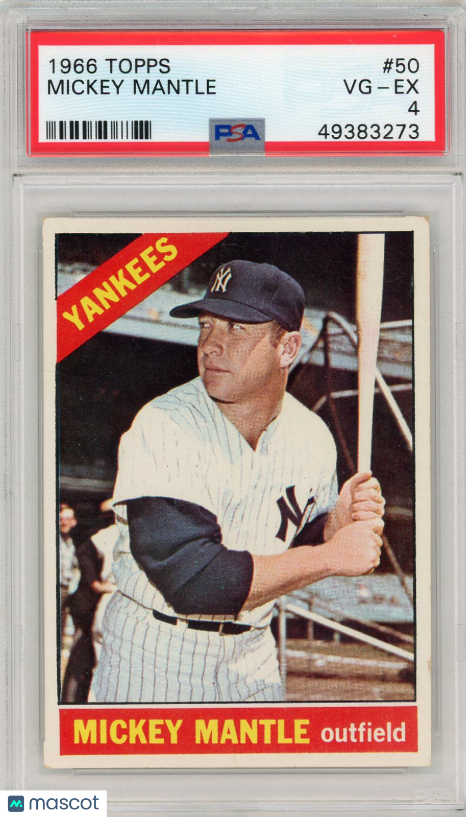 1966 Topps Mickey Mantle #50 PSA 4
