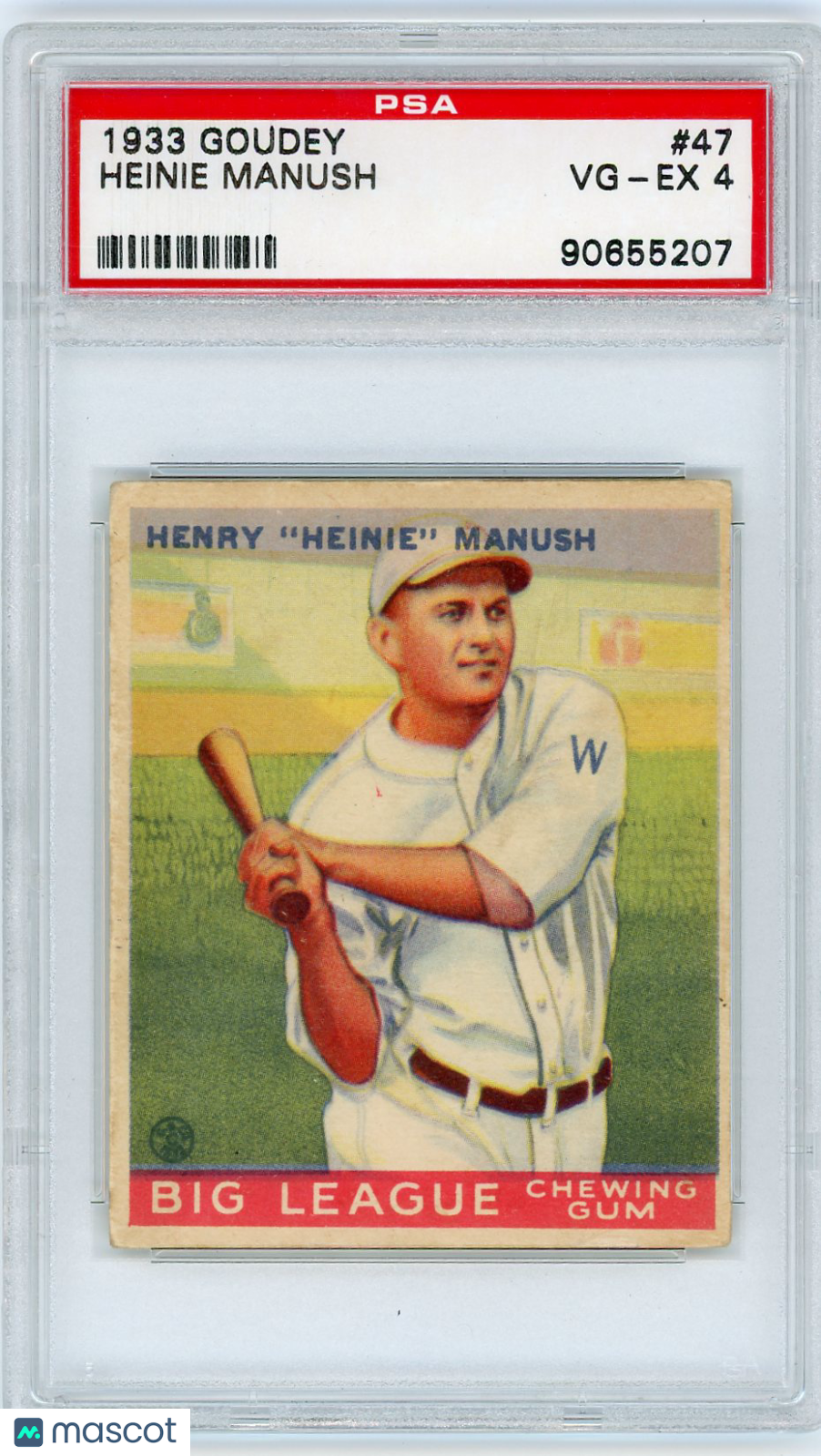 1933 Goudey Heinie Manush #47 PSA 4