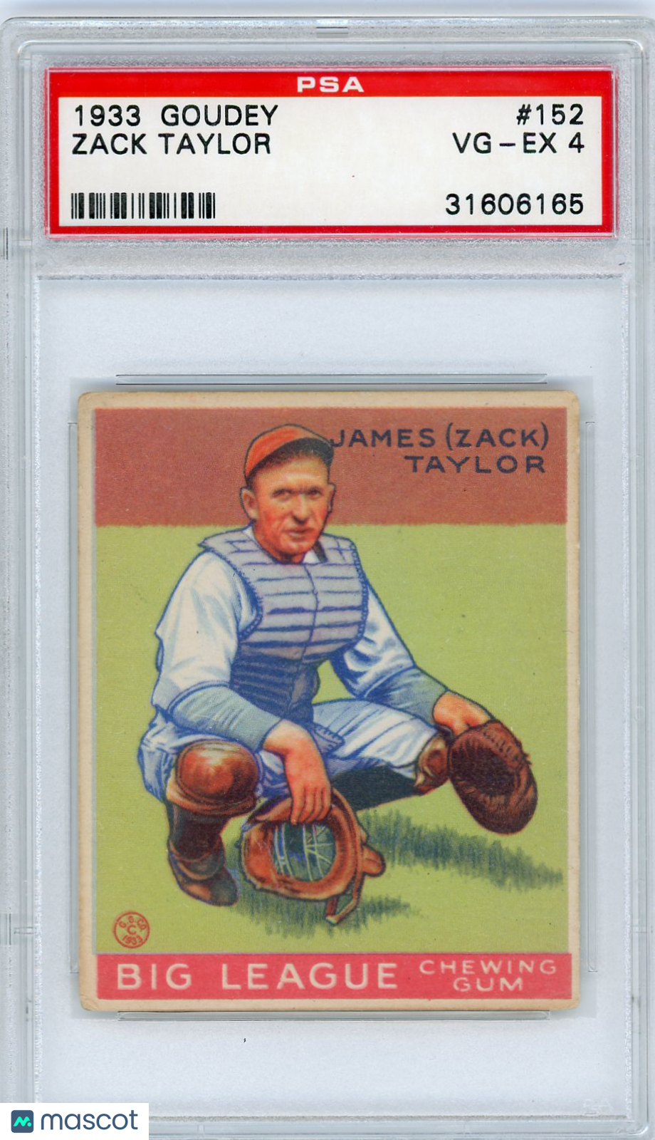 1933 Goudey Zack Taylor #152 PSA 4