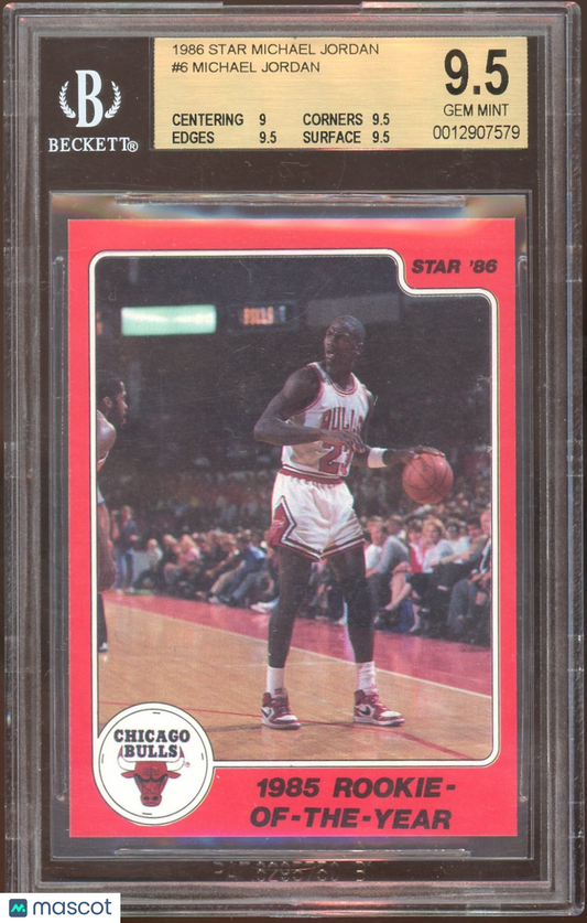 1986 Star Michael Jordan 1985 Rookie of Year Michael Jordan #6 BGS 9.5 /1985