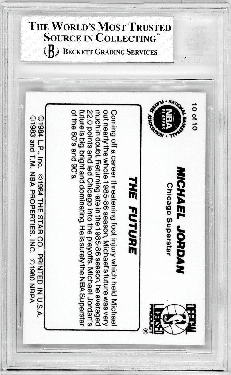 1986 Star Michael Jordan The Future Michael Jordan #10 BGS 7.5 /The