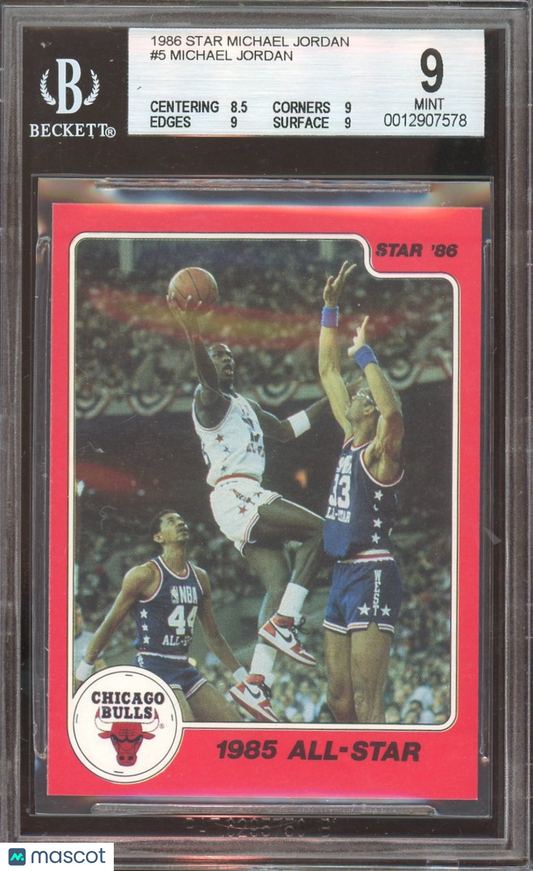 1986 Star Michael Jordan 1985 All-Star Michael Jordan #5 BGS 9 /1985