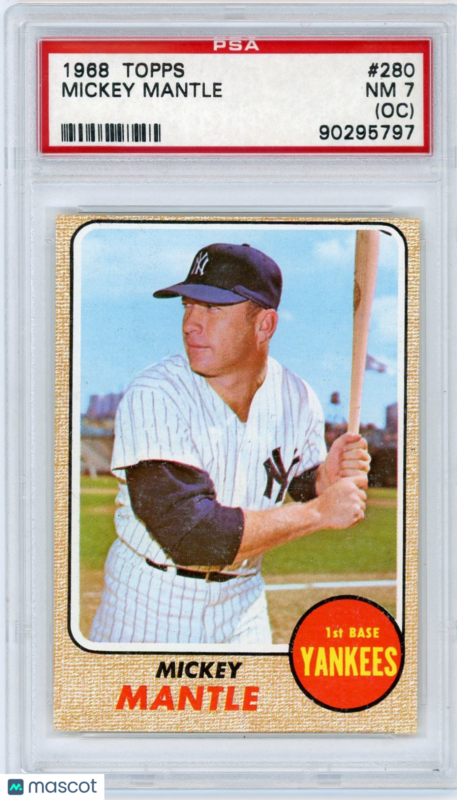 1968 Topps Mickey Mantle #280 PSA 7 Oc