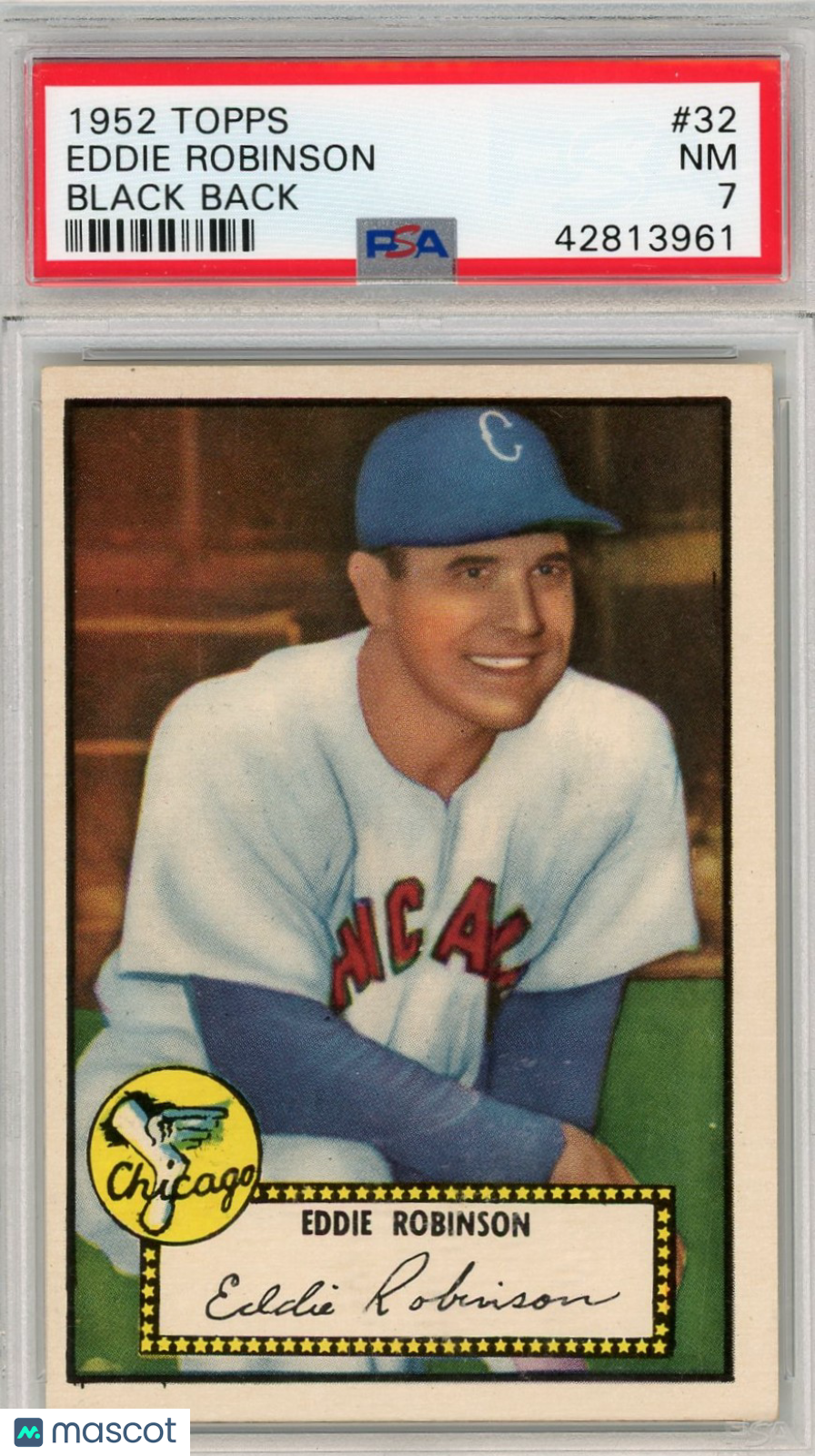 1952 Topps Eddie Robinson #32 Black Back PSA 7