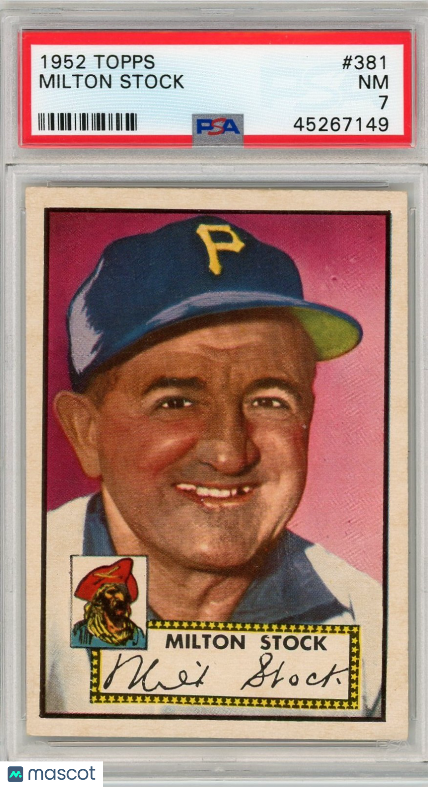 1952 Topps Milton Stock #381 PSA 7