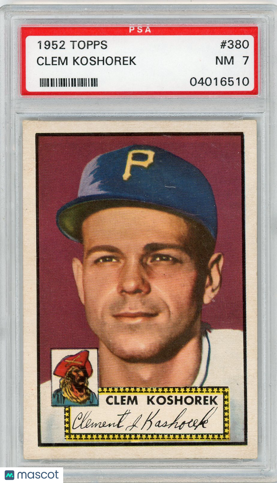 1952 Topps Clem Koshorek #380 PSA 7