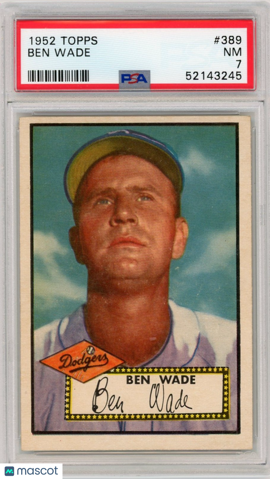 1952 Topps Ben Wade #389 PSA 7