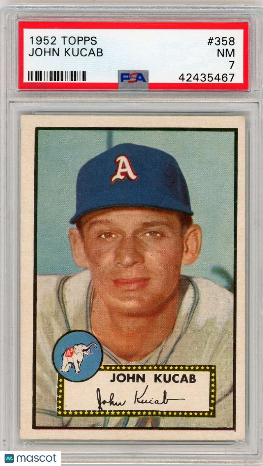 1952 Topps John Kucab #358 PSA 7