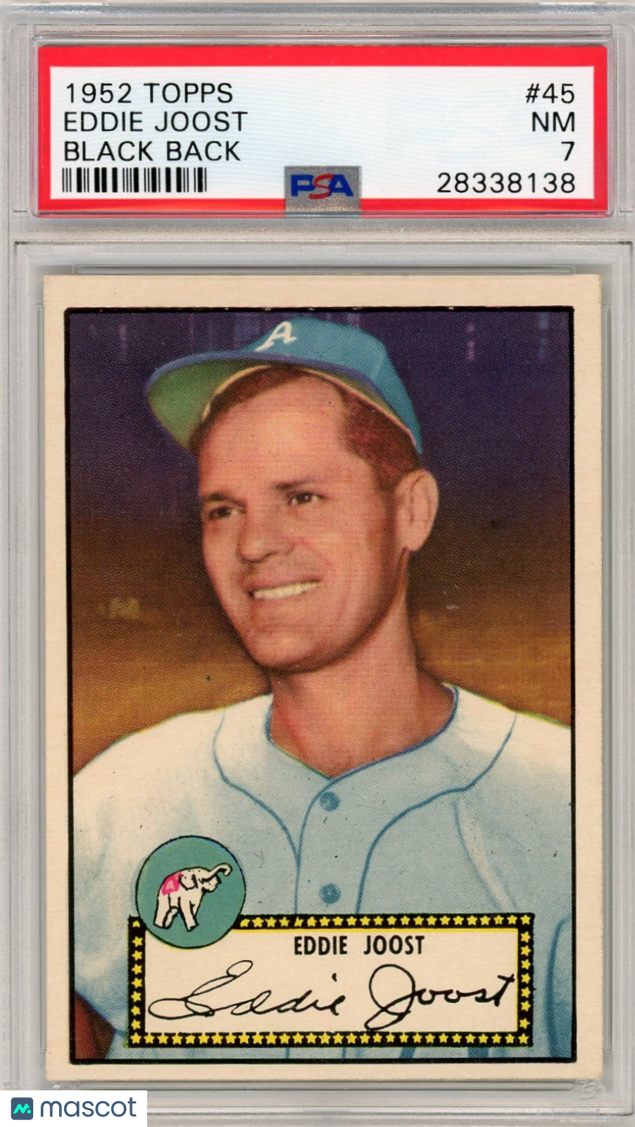 1952 Topps Eddie Joost #45 Black Back PSA 7