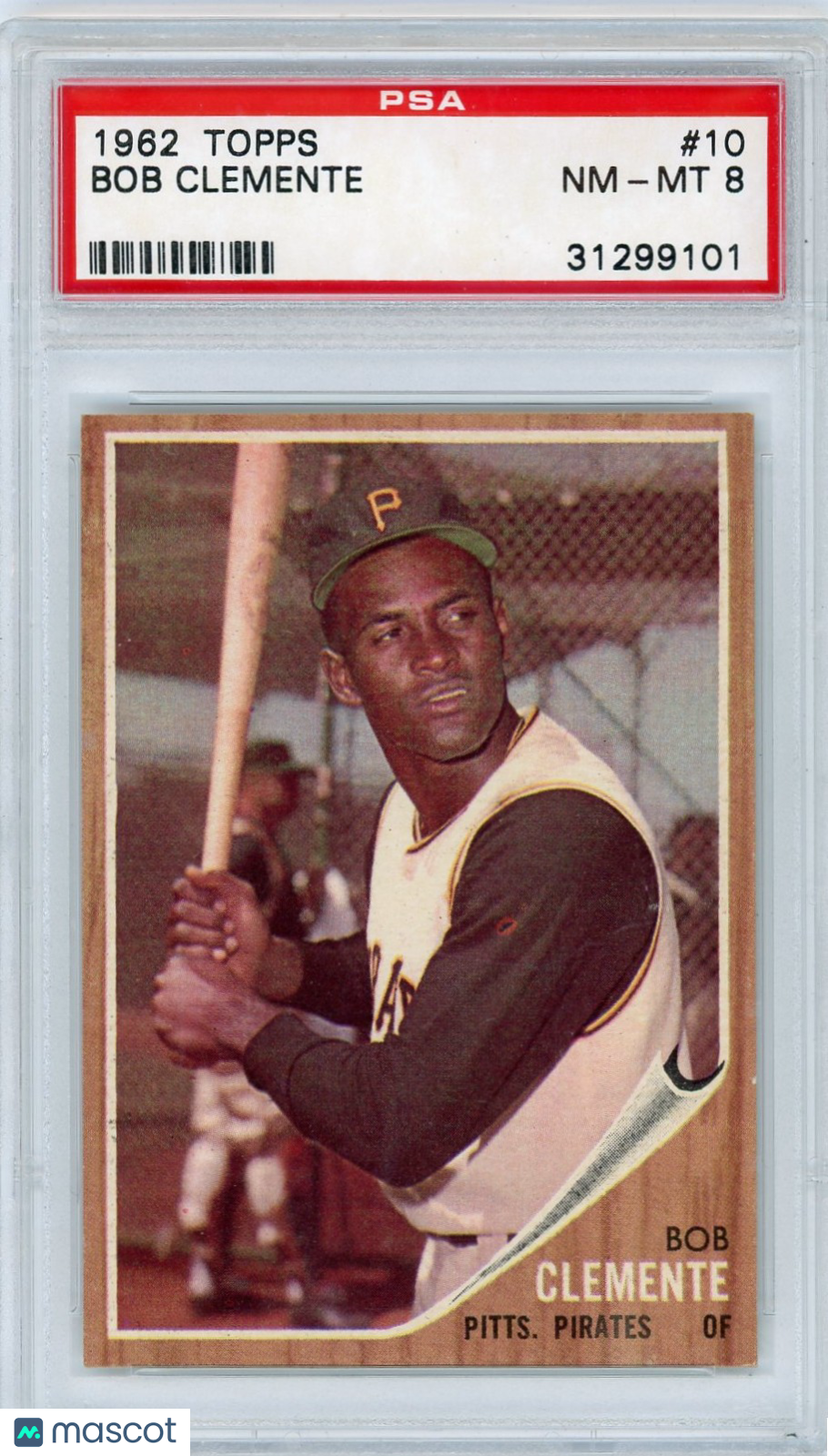1962 Topps Bob Clemente #10 PSA 8