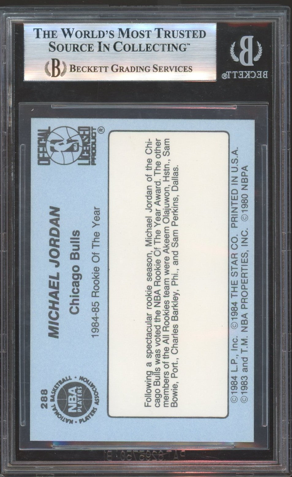 1984 Star Michael Jordan SPEC ! #288 BGS 6.5