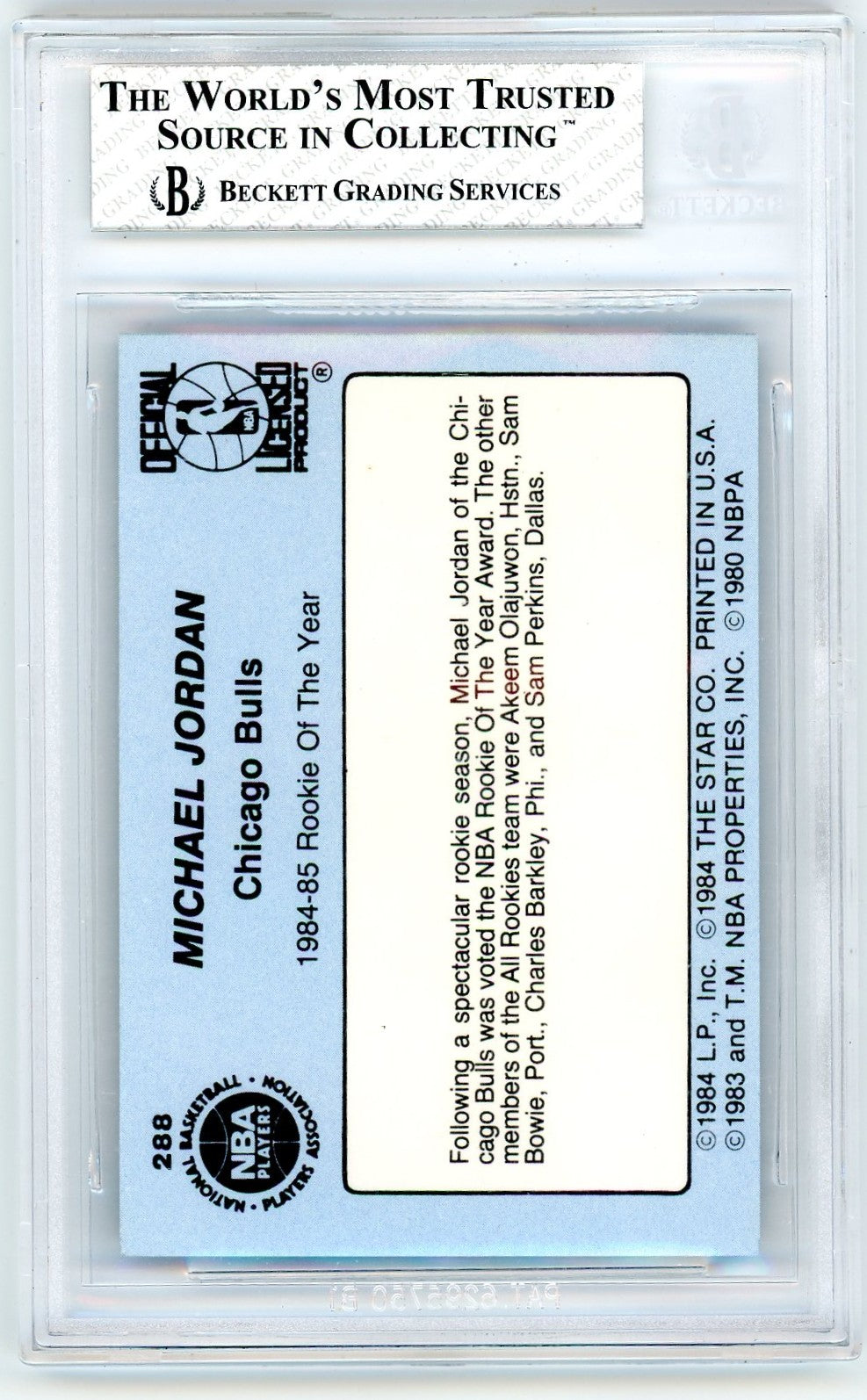 1984 Star Michael Jordan SPEC ! #288 BGS 7