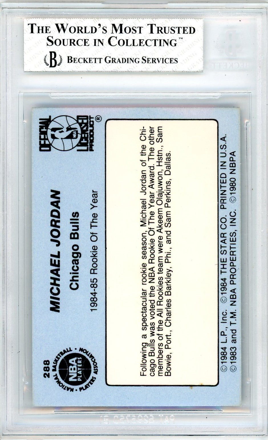 1984 Star Michael Jordan SPEC ! #288 BGS 7.5