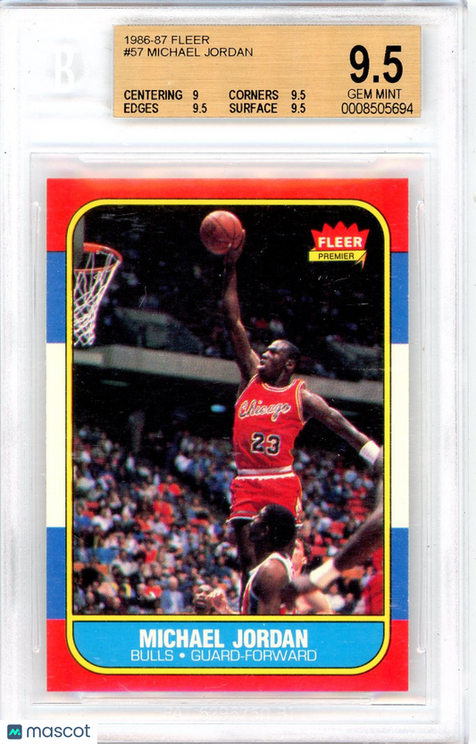1986 Fleer Michael Jordan #57 BGS 9.5 Rookie