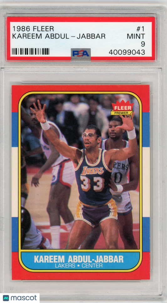 1986 Fleer Kareem Abdul-Jabbar #1 PSA 9