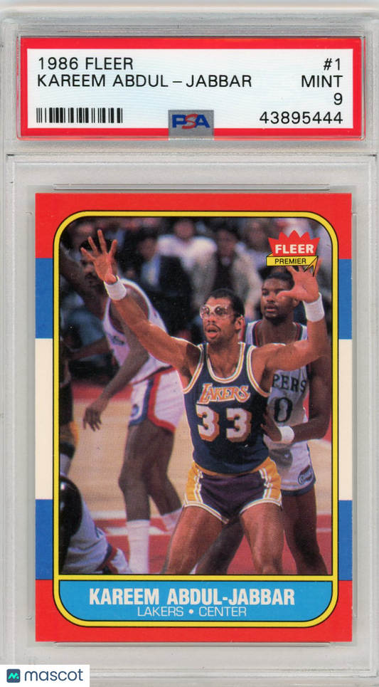1986 Fleer Kareem Abdul-Jabbar #1 PSA 9