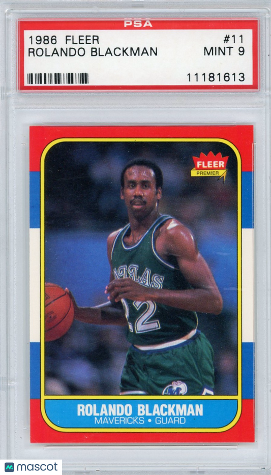 1986 Fleer Rolando Blackman #11 PSA 9