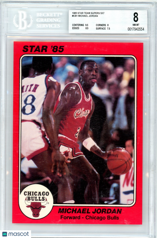 1985 Star Team Supers 5x7 Michael Jordan #CB1 BGS 8
