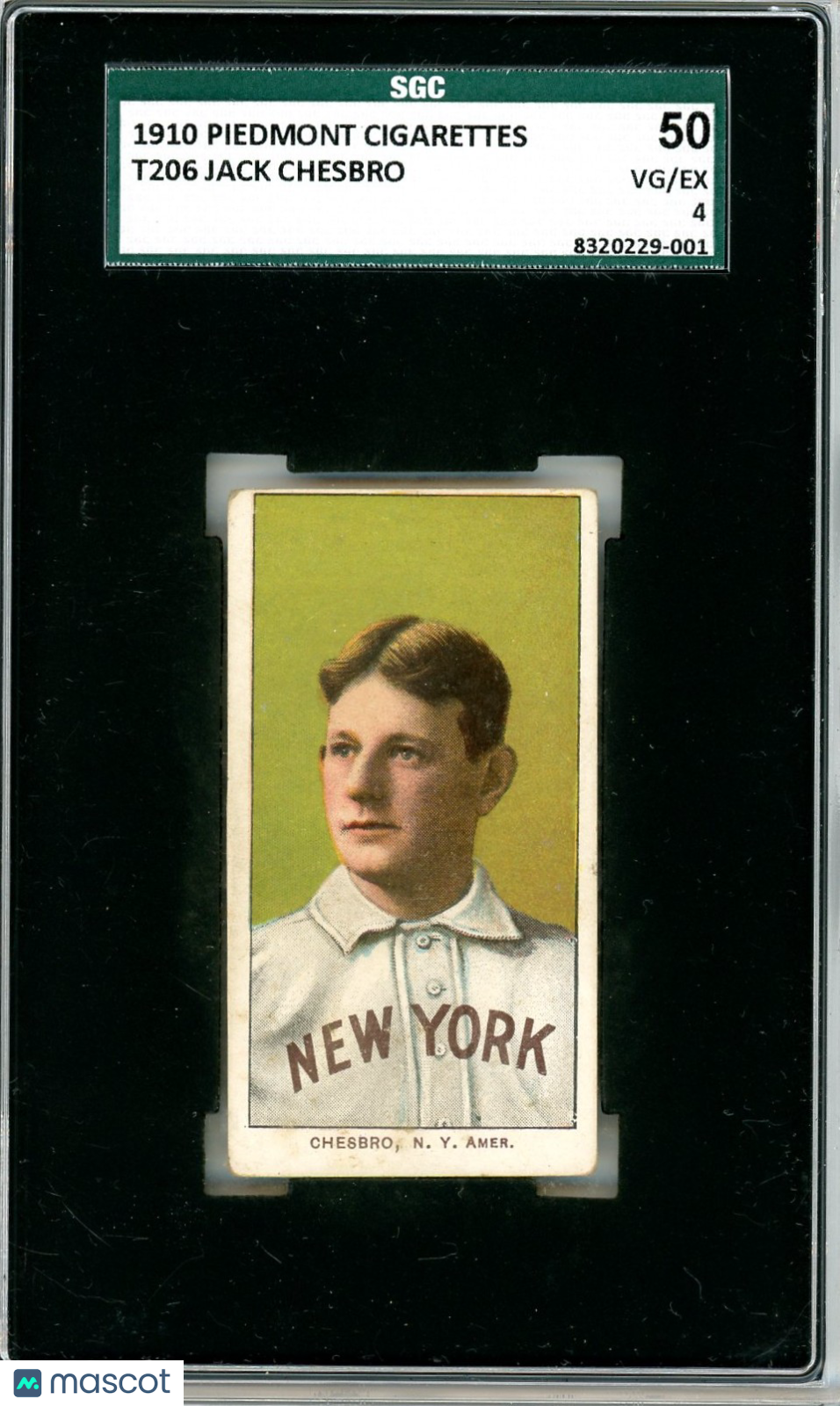 1910 Piedmont Cigarettes (T206) Jack Chesbro SGC 4