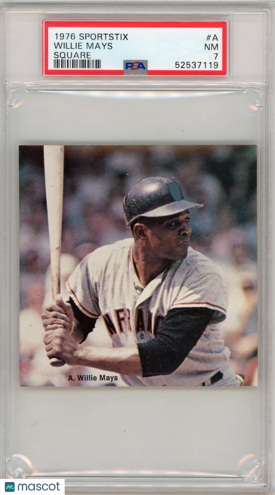 1976 Sportstix Willie Mays #A Square PSA 7