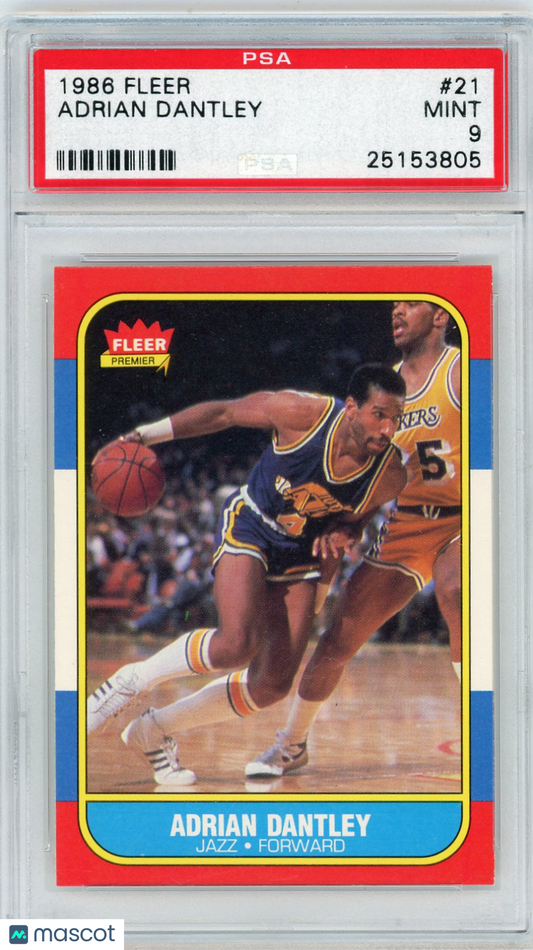 1986 Fleer Adrian Dantley #21 PSA 9