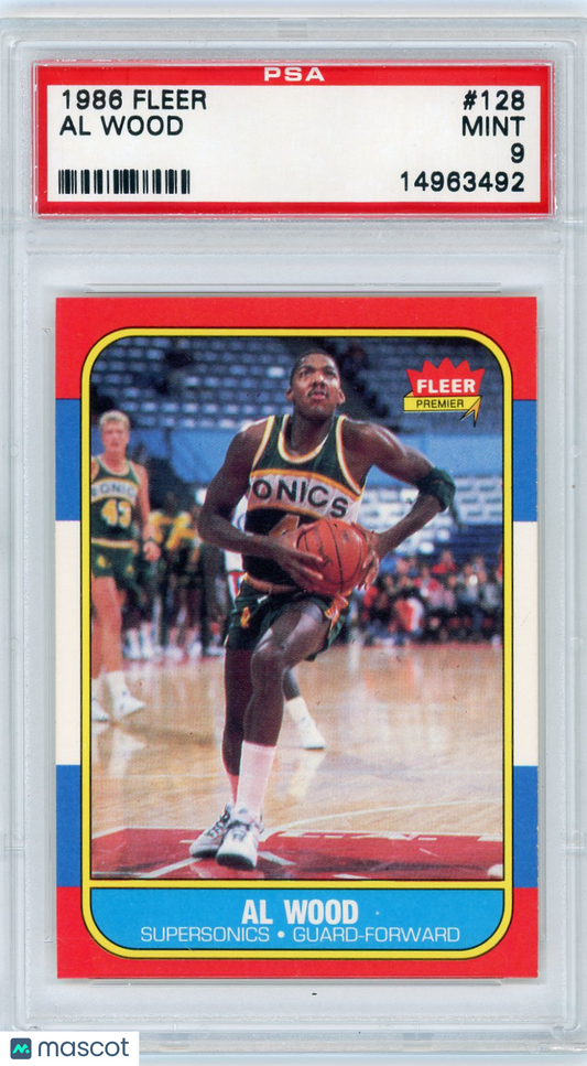 1986 Fleer Al Wood #128 PSA 9