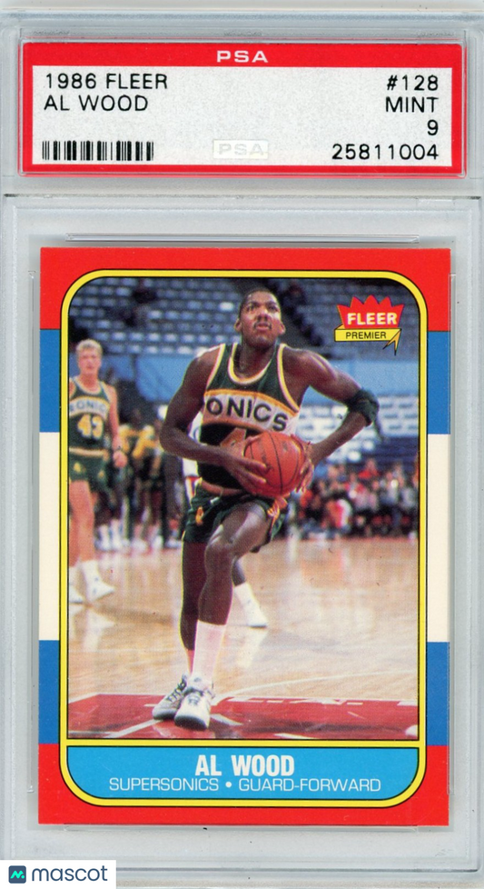 1986 Fleer Al Wood #128 PSA 9