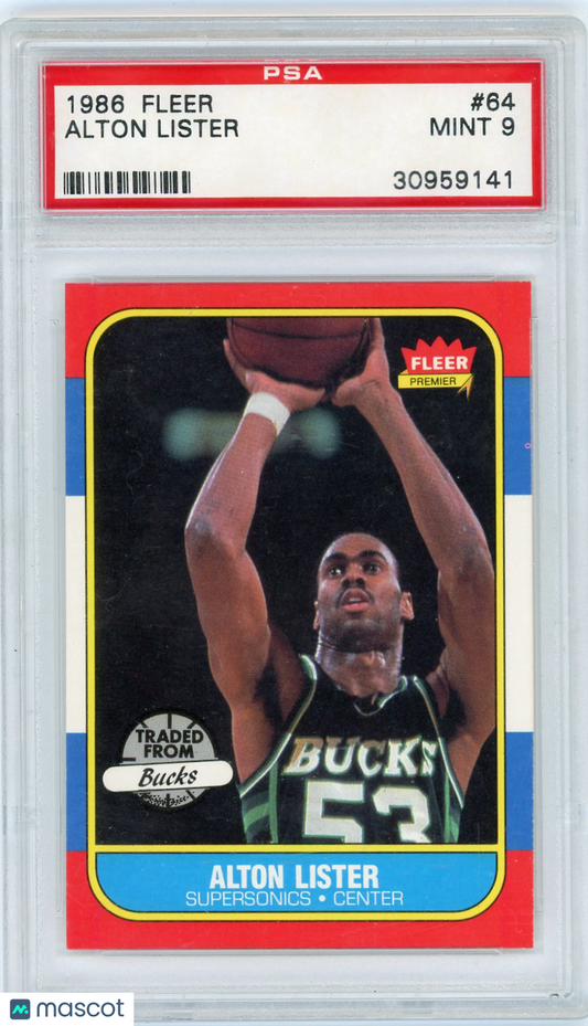 1986 Fleer Alton Lister #64 PSA 9